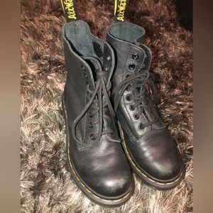 Dr. Martens black leather combat boots